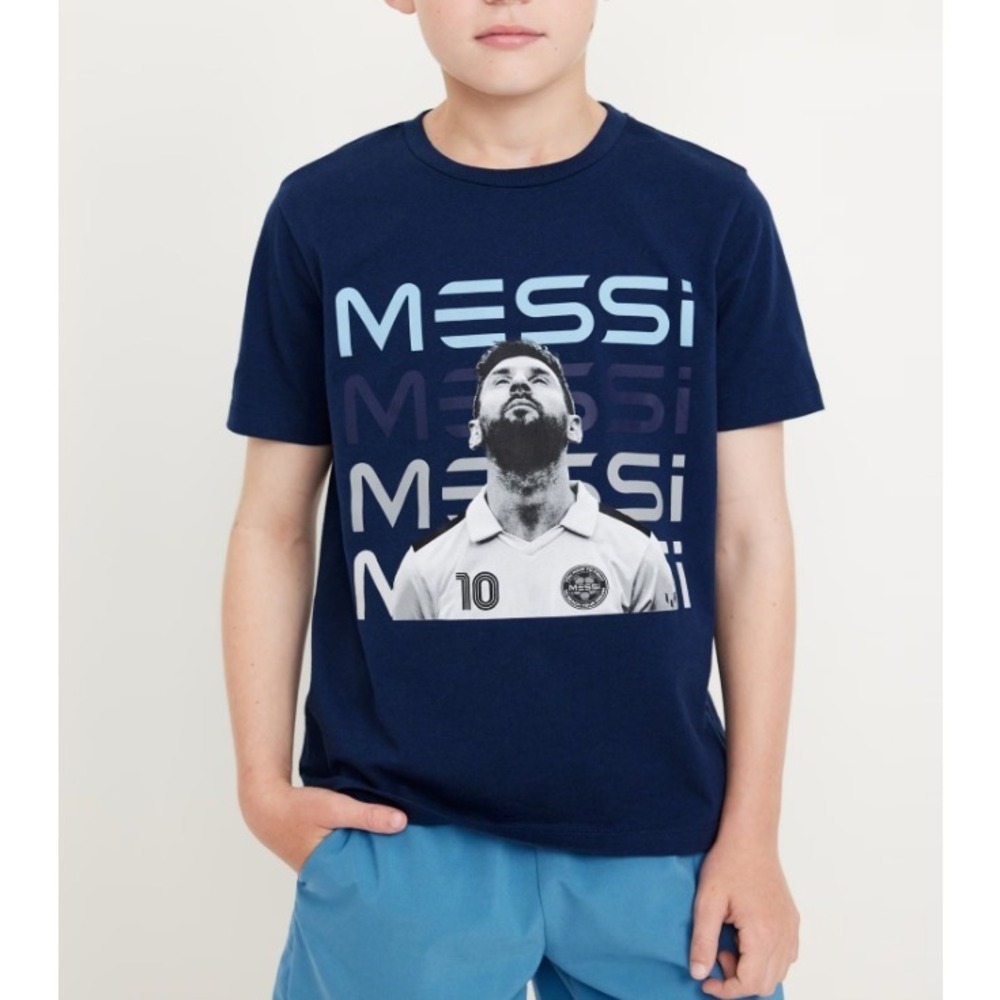 Messi Collection Boys In The Navy Graphic‎ Print Short Sleeve T-Shirt Size S